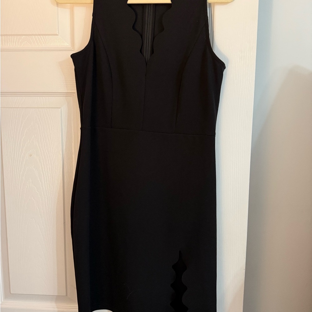 Cupshe Elegant Black Scalloped Mini Dress
